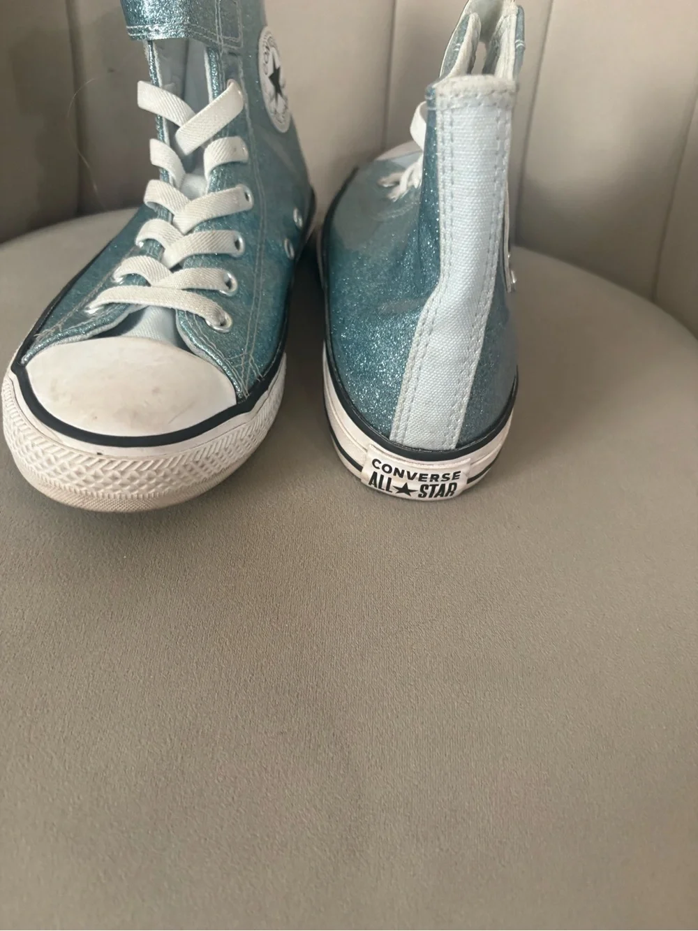 Converse Kids' Glitter High-Top Sneakers in Sparkling Light Blue